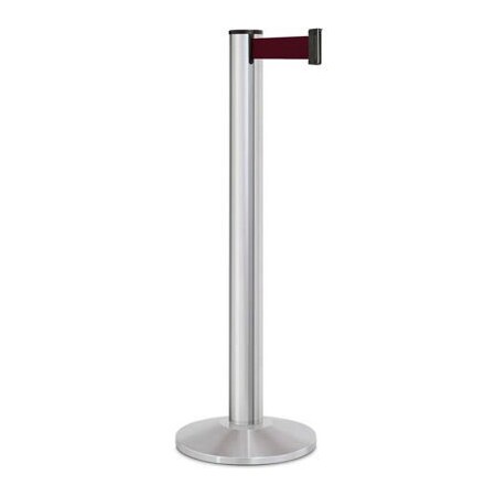 Lavi Industries Retractable Belt Barrier, Burgundy, 13 ft Length, 40 in Post Height 50-3100SA/BY